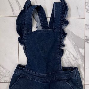 Girls adjustable denim overalls